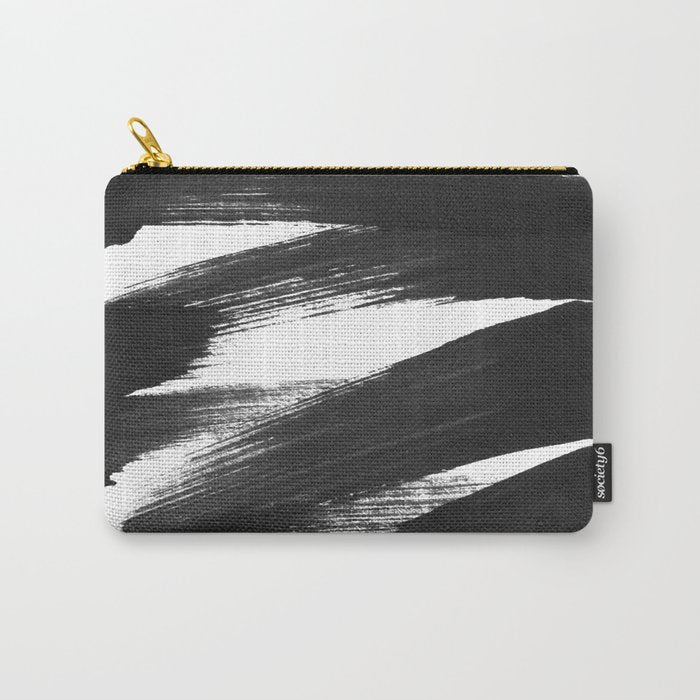 Black Brushstrokes Abstract Ink Painting Carry All Pouch Gallery Image 1