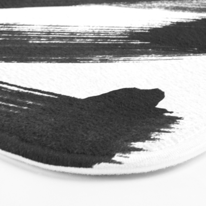 Black Brushstrokes Abstract Ink Painting Bath Mat Gallery Image 3