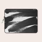 Black Brushstrokes Abstract Ink Painting Laptop Sleeve Gallery Image 1