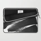 Black Brushstrokes Abstract Ink Painting Laptop Sleeve Gallery Image 2