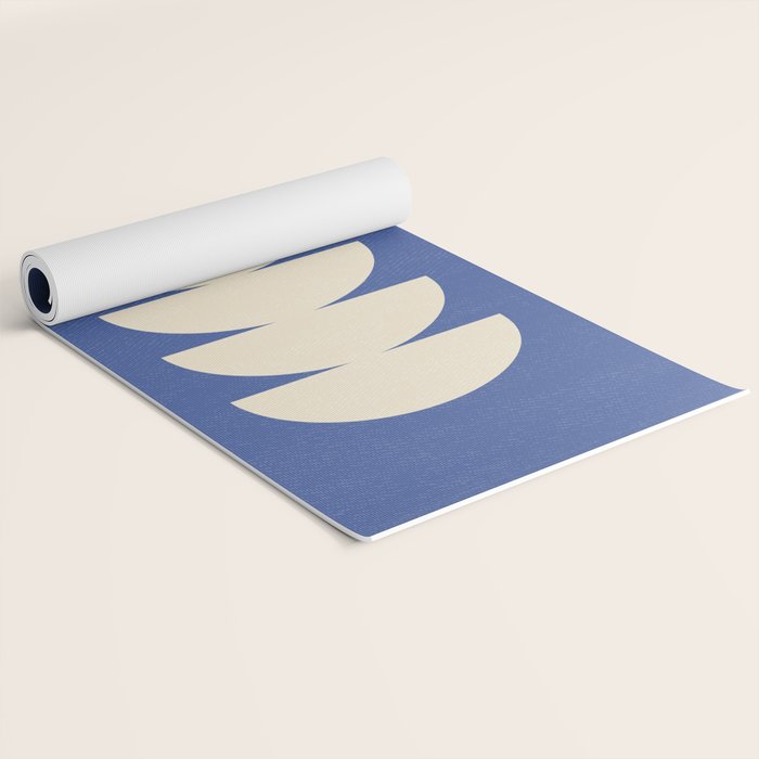 Half Circle 3 - Blue Texture Yoga Mat Gallery Image 2