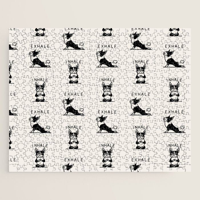 Inhale Exhale Boston Terrier Jigsaw Puzzle