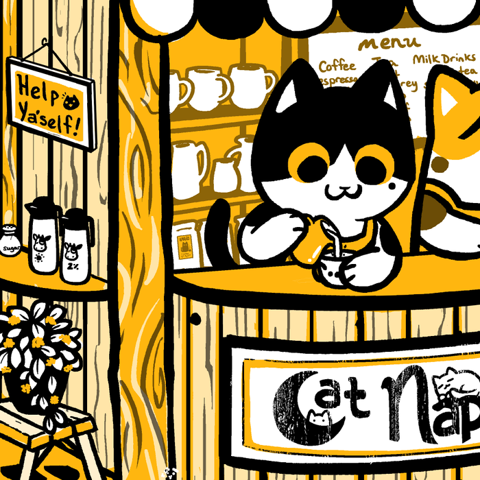 Cat Nap Cafe Coffee Mug Gallery Image 2