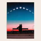 Phases of the moon color time-lapse photography - photographic art print Poster Gallery Image 4