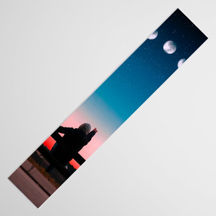 Phases of the moon color time-lapse photography - photographic art print Table Runner Gallery Image 3