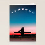 Phases of the moon color time-lapse photography - photographic art print Stationery Card Gallery Image 2