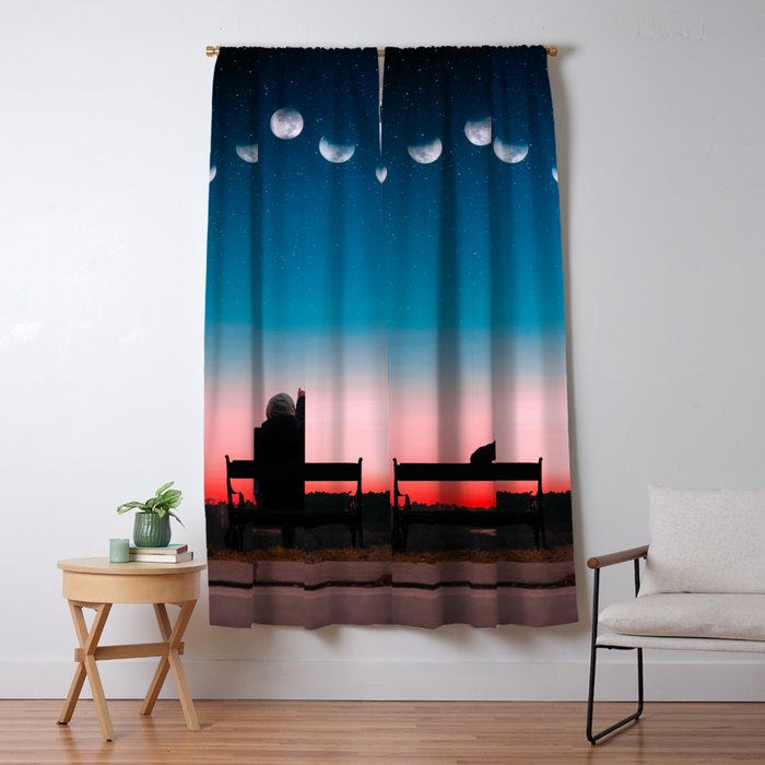 Phases of the moon color time-lapse photography - photographic art print Window Curtain Gallery Image 5