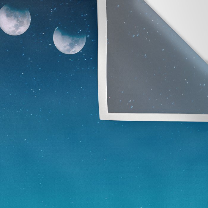 Phases of the moon color time-lapse photography - photographic art print Wall Tapestry Gallery Image 3