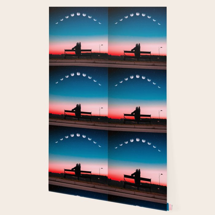 Phases of the moon color time-lapse photography - photographic art print Wallpaper Gallery Image 2