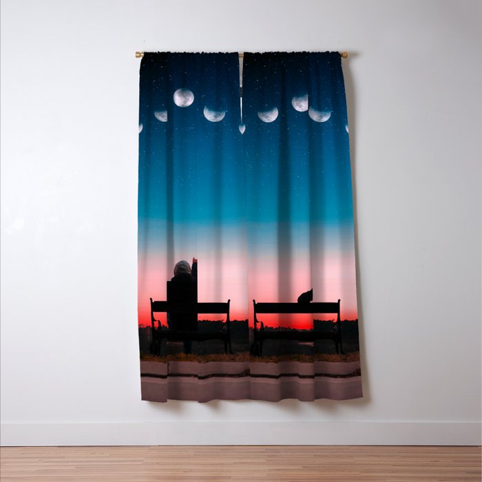 Phases of the moon color time-lapse photography - photographic art print Window Curtain Gallery Image 3