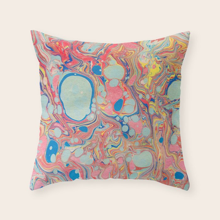 Bubblegum Candy Colors Jawbreaker Layers Pour painting Liquid Colors Funky Psychedelic Lava Lamp Throw Pillow Gallery Image 1