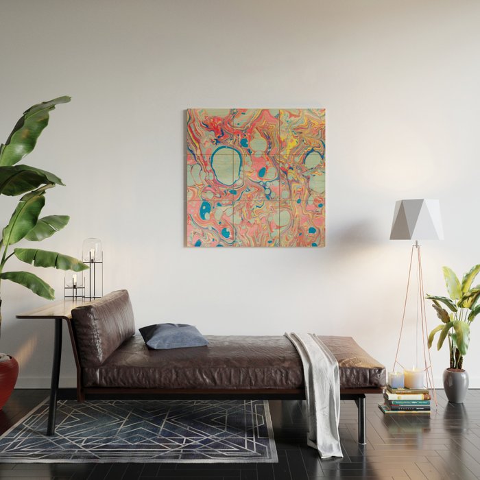 Bubblegum Candy Colors Jawbreaker Layers Pour painting Liquid Colors Funky Psychedelic Lava Lamp Wood Wall Art Gallery Image 2