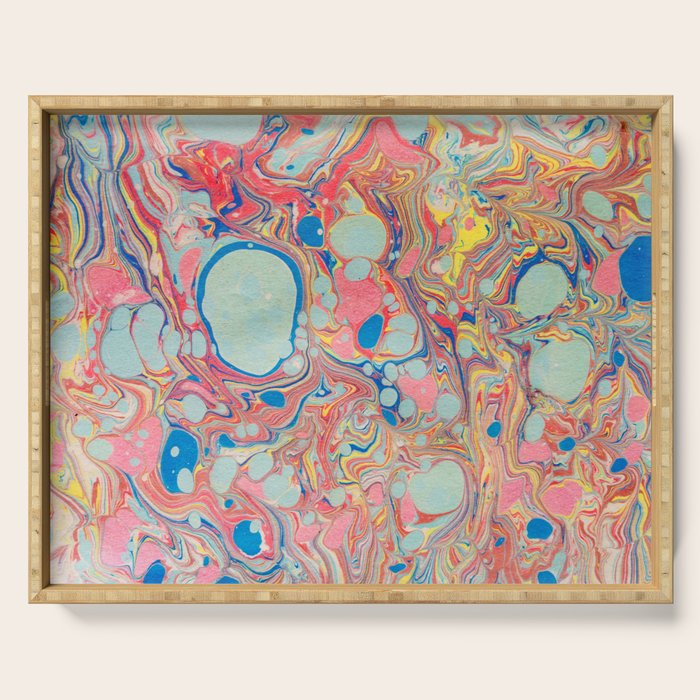 Bubblegum Candy Colors Jawbreaker Layers Pour painting Liquid Colors Funky Psychedelic Lava Lamp Serving Tray Gallery Image 1