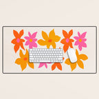 Abstract Summer Flowers Desk Mat Gallery Image 1