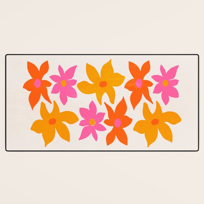 Abstract Summer Flowers Desk Mat Gallery Image 3