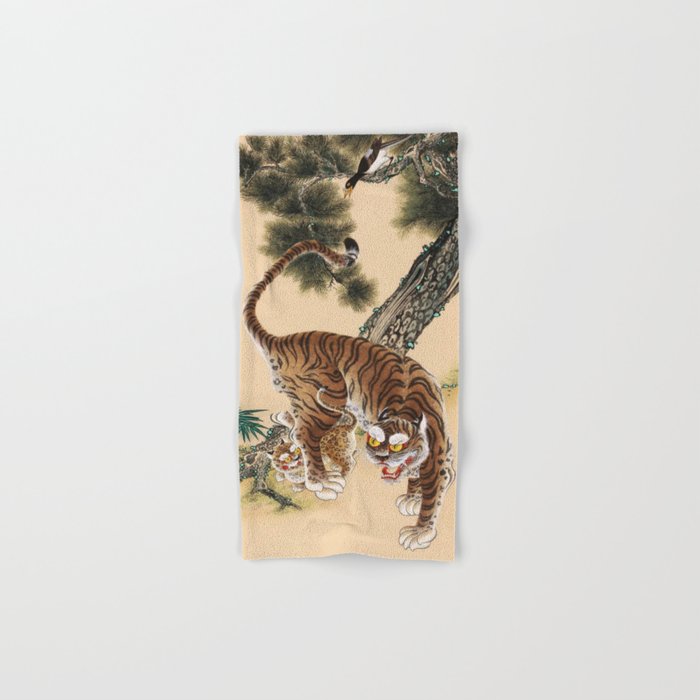 Minhwa Korean Ugly Tiger  Bath Towel Gallery Image 1