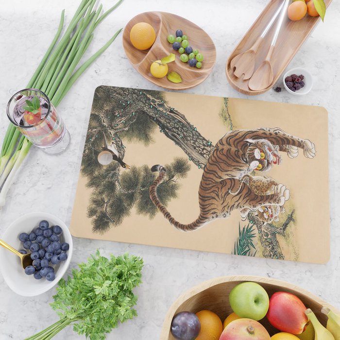 Minhwa Korean Ugly Tiger  Cutting Board Gallery Image 2