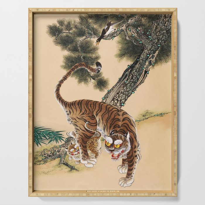 Minhwa Korean Ugly Tiger  Serving Tray Gallery Image 1