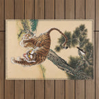 Minhwa Korean Ugly Tiger  Outdoor Rug Gallery Image 1