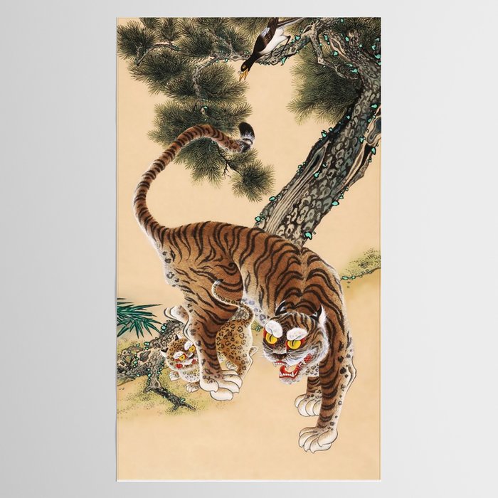 Minhwa Korean Ugly Tiger  Tablecloth Gallery Image 2