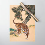 Minhwa Korean Ugly Tiger  Wrapping Paper Gallery Image 1