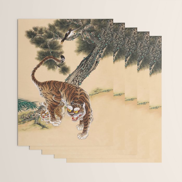 Minhwa Korean Ugly Tiger  Wrapping Paper Gallery Image 3