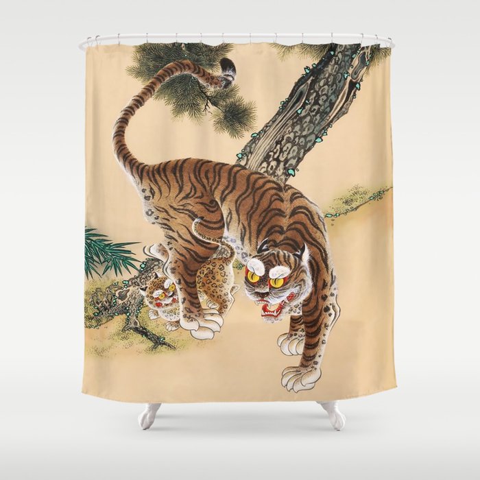 Minhwa Korean Ugly Tiger  Shower Curtain Gallery Image 1