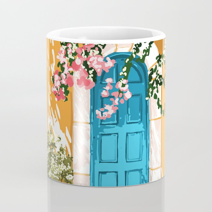 Oh The Places You Will Go | Spanish Bougainvillea Villa architecture Buildings | Boho Summer Travel Coffee Mug Gallery Image 4