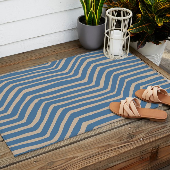 Towa in denim blue Outdoor Rug Gallery Image 2