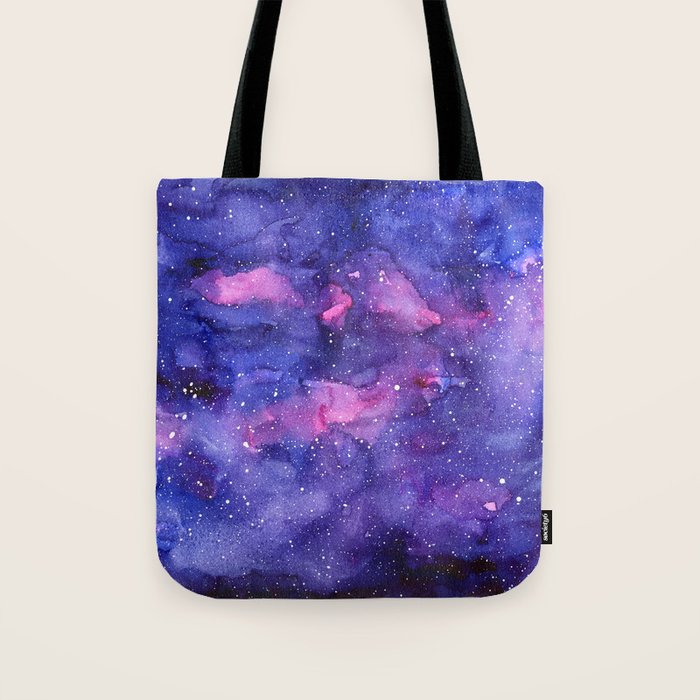 Galaxy Pattern Watercolor Tote Bag Gallery Image 1