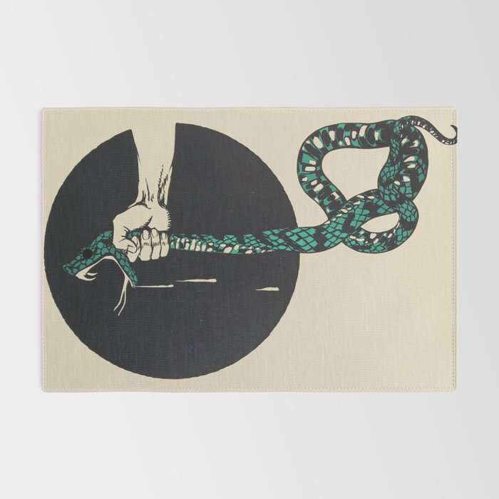 The strangling of a poisonous snake, representing the crushing colour lithograph G. Dorival 1918 Rug Gallery Image 2
