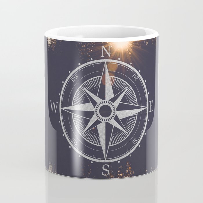Wooded Lake Reflection Compass Coffee Mug Gallery Image 4