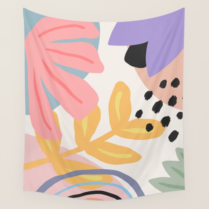 Flower Market Madrid, Pastel Edition Wall Tapestry Gallery Image 4
