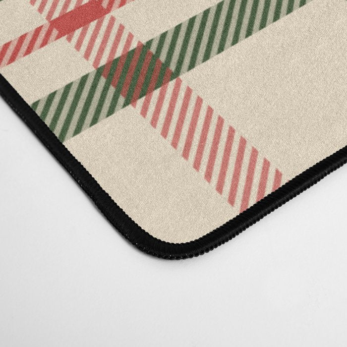Festive Green & Red Christmas Plaid Desk Mat Gallery Image 4