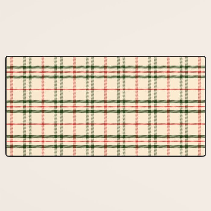 Festive Green & Red Christmas Plaid Desk Mat Gallery Image 3