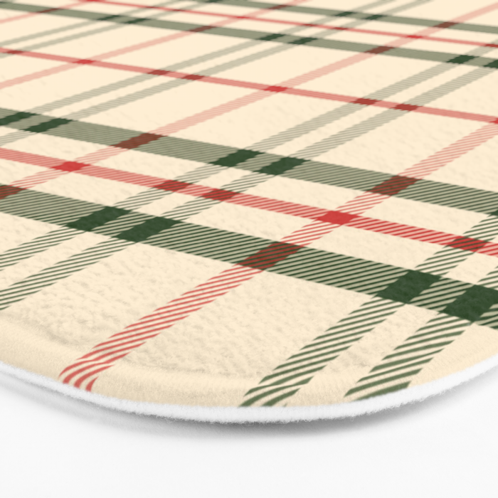 Festive Green & Red Christmas Plaid Bath Mat Gallery Image 3