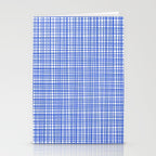 Royal Blue Fine Weave Mid Century Modern Minimalist Woven Line Pattern with White Stationery Card Gallery Image 2