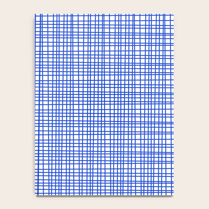 Royal Blue Fine Weave Mid Century Modern Minimalist Woven Line Pattern with White Notebook Gallery Image 4