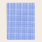 Royal Blue Fine Weave Mid Century Modern Minimalist Woven Line Pattern with White Notebook Gallery Image 4