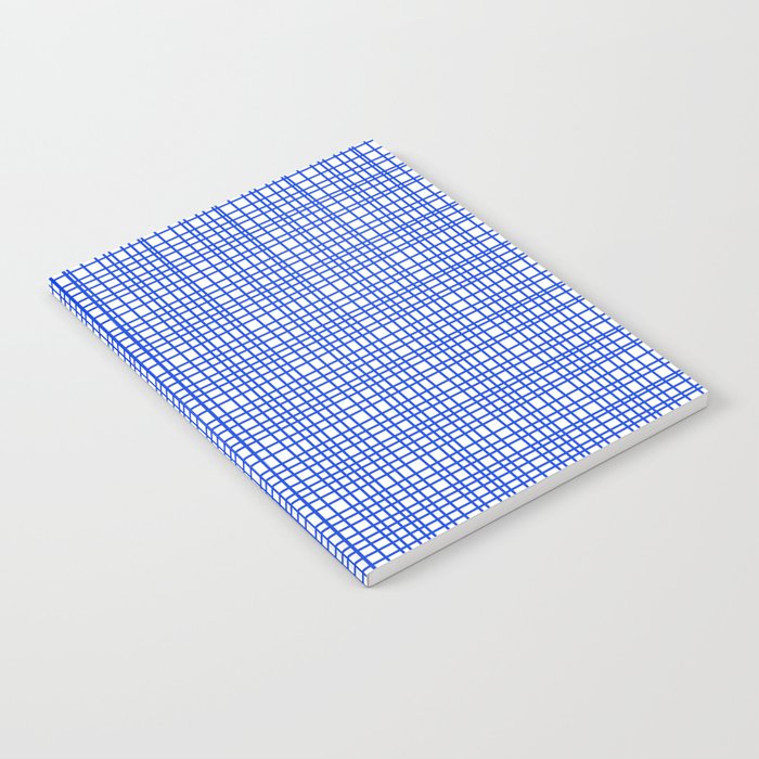 Royal Blue Fine Weave Mid Century Modern Minimalist Woven Line Pattern with White Notebook Gallery Image 2