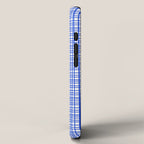 Royal Blue Fine Weave Mid Century Modern Minimalist Woven Line Pattern with White iPhone Case Gallery Image 2