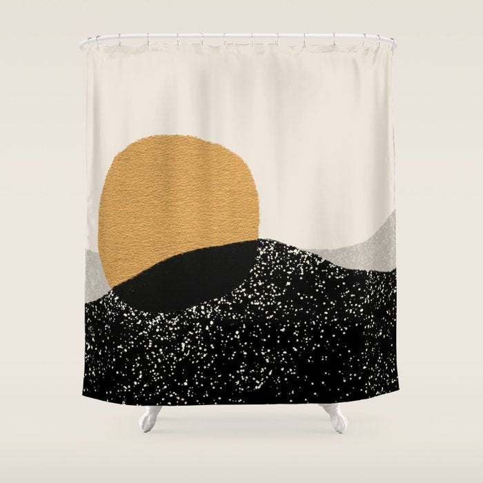 Gold Sun Going Shower Curtain Gallery Image 1