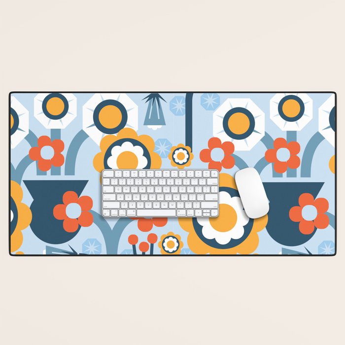 Geometrical flowers composition Desk Mat Gallery Image 1