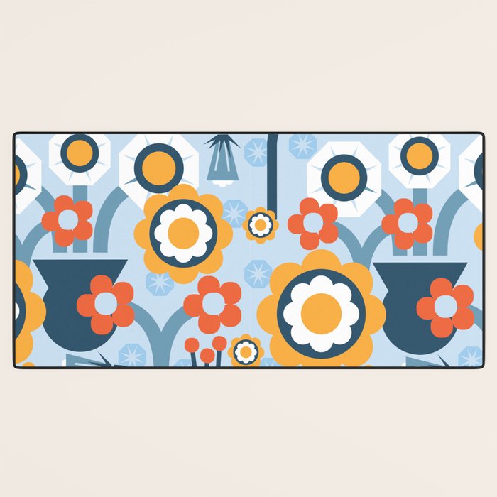 Geometrical flowers composition Desk Mat Gallery Image 3