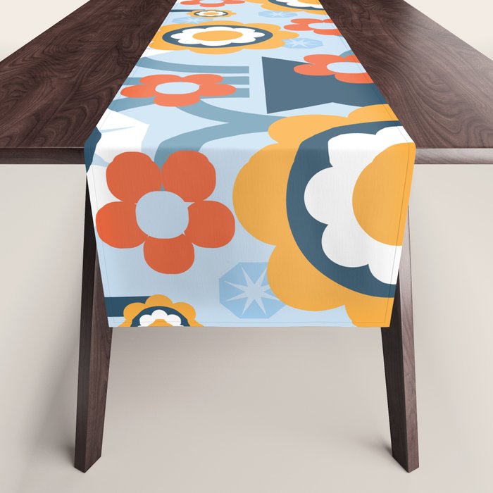 Geometrical flowers composition Table Runner Gallery Image 1