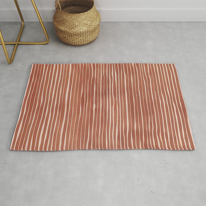 Nomad Terracotta Stripes Rug Gallery Image 1