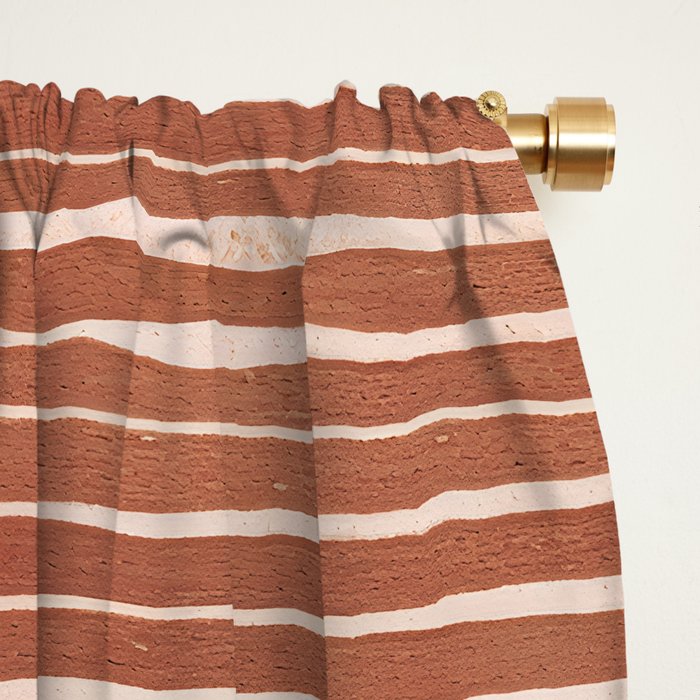 Nomad Terracotta Stripes Window Curtain Gallery Image 2