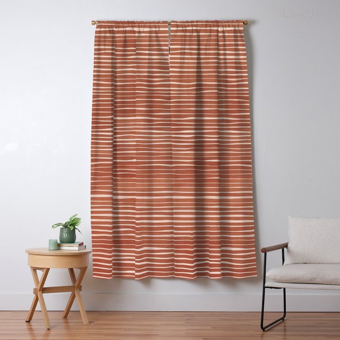 Nomad Terracotta Stripes Window Curtain Gallery Image 1