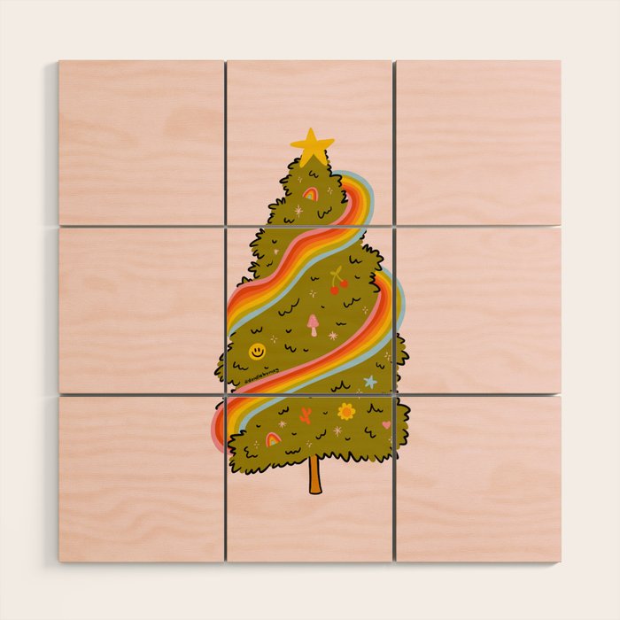 Rainbow Tree Wood Wall Art Gallery Image 1