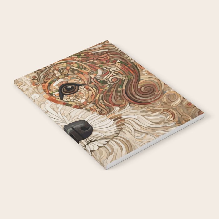 Klimt Dog with Curly Brown Hair Notebook Gallery Image 1